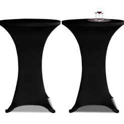 vidaXL Överdrag till ståbord 2 st Ø 60 cm stretch svart