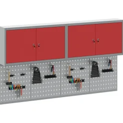 Outlet vidaXL Verktygsskåpsset med hylla 6 pcs Pulverlackerat stål Röd