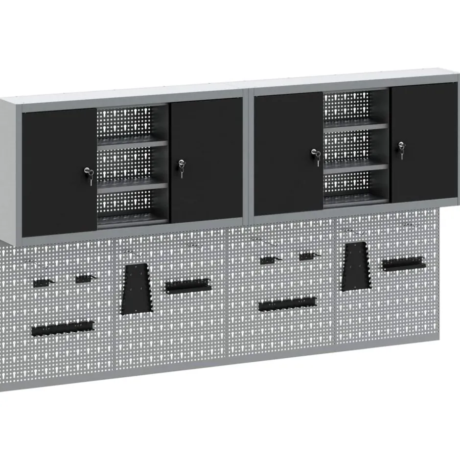 Sale vidaXL Verktygsskåpsset med hylla 6 pcs Pulverlackerat stål Svart