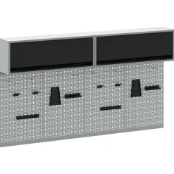 vidaXL Verktygsskåpsset med hylla 6 pcs Svart Pulverlackerat stål