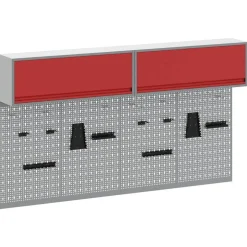 New vidaXL Verktygsskåpsset med hylla 6 pcs Pulverlackerat stål Röd
