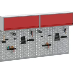 New vidaXL Verktygsskåpsset med hylla 6 pcs Pulverlackerat stål Röd
