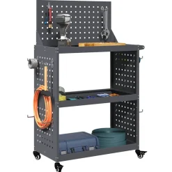Outlet vidaXL Verktygsvagn med hjul 65 x 35 x 111 cm Kallvalsat stål Antracit