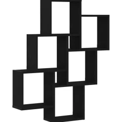 Outlet vidaXL Vägg hylla med hylla 78 x 15 x 93 cm Konstruerat trä Svart ek