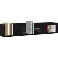 vidaXL Vägg hylla med hylla Svart Ek 100 x 18 x 18 cm Konstruerat trä