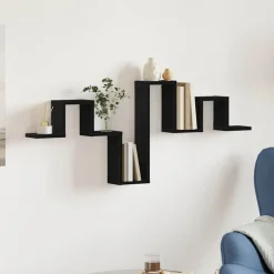 Online vidaXL Vägg hylla Väggmonterad med lagring 104.5 x 43 x 10 cm Svart ek