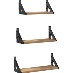 vidaXL Vägg hylla Väggmonterad med lagring 3 pcs Rökek
