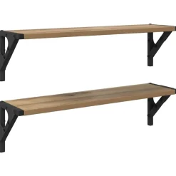 Discount vidaXL Vägg hyllor 2 pcs 60 x 15 x 15,5 cm Konstruerat trä artisan ek