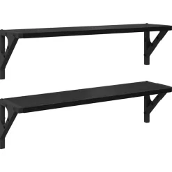 vidaXL Vägg hyllor 2 pcs Svart Ek 60 x 15 x 15,5 cm Konstruerat trä