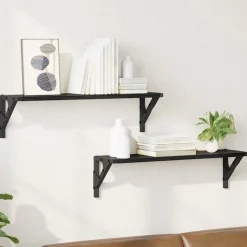 vidaXL Vägg hyllor 2 pcs Svart Ek 60 x 15 x 15,5 cm Konstruerat trä