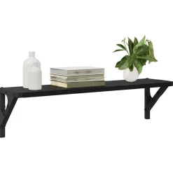 vidaXL Vägg hyllor 2 pcs Svart Ek 60 x 15 x 15,5 cm Konstruerat trä