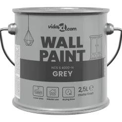 Sale vidaXL Väggfärg 2,5 L Väggprint Grå
