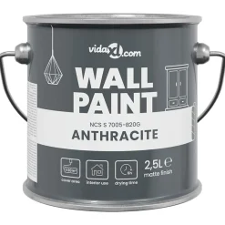 vidaXL Väggfärg Grå 2,5 L Väggprint
