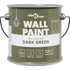 vidaXL Väggfärg Grön 2,5 L Väggprint