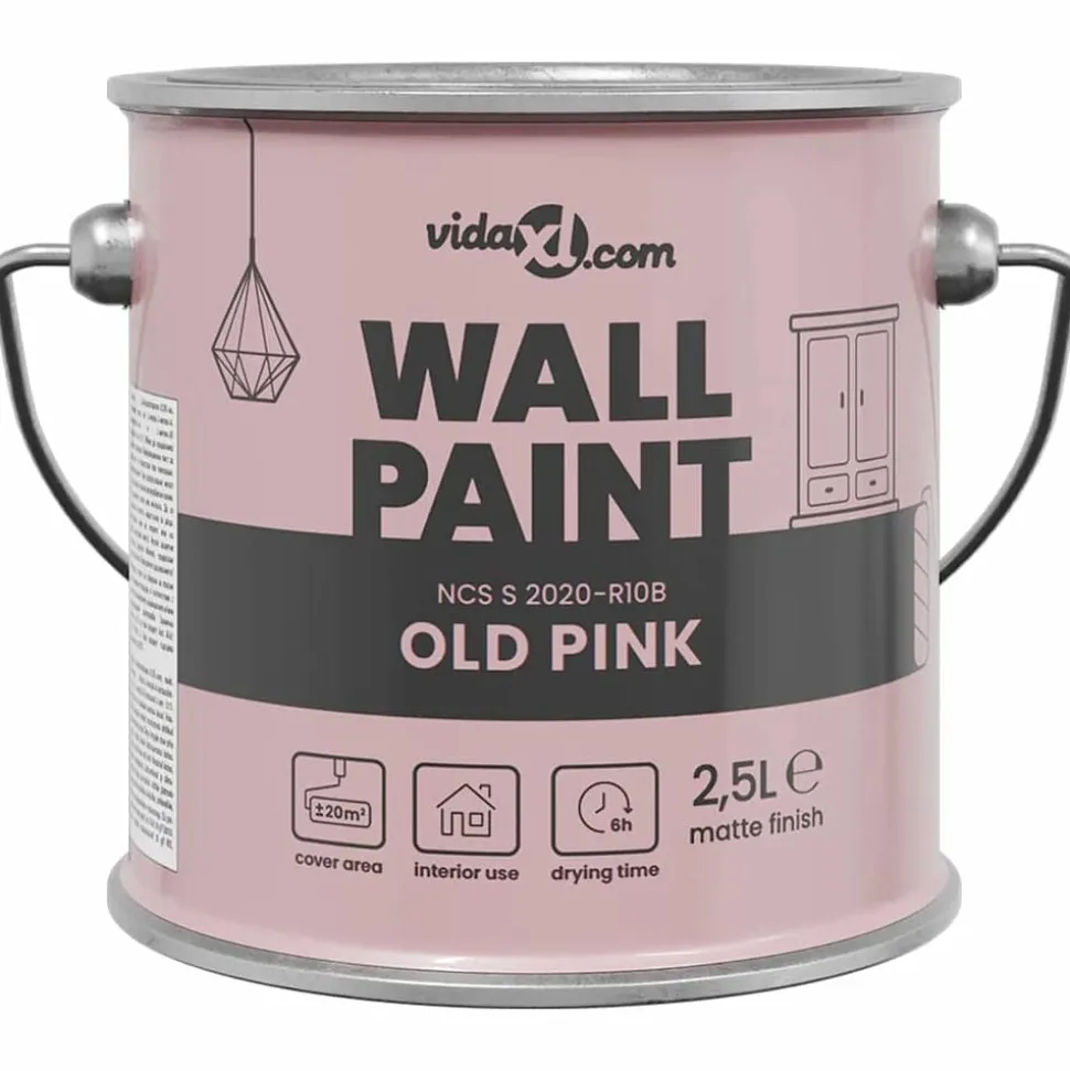 vidaXL Väggfärg Rosa 2,5 L Väggprint