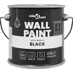 Online vidaXL Väggfärg 2,5 L Väggprint Svart