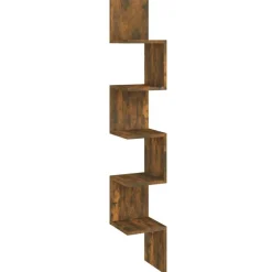 vidaXL Vägghörnhylla rökfärgad ek 20x20x127,5 cm konstruerat trä