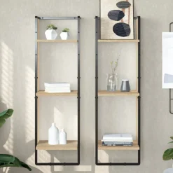vidaXL Vägghylla 3 hyllor sonoma-ek 30x25x100 cm konstruerat trä