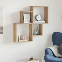 Discount vidaXL Vägghylla 80x15x78,5 cm konstruerat trä artisan ek