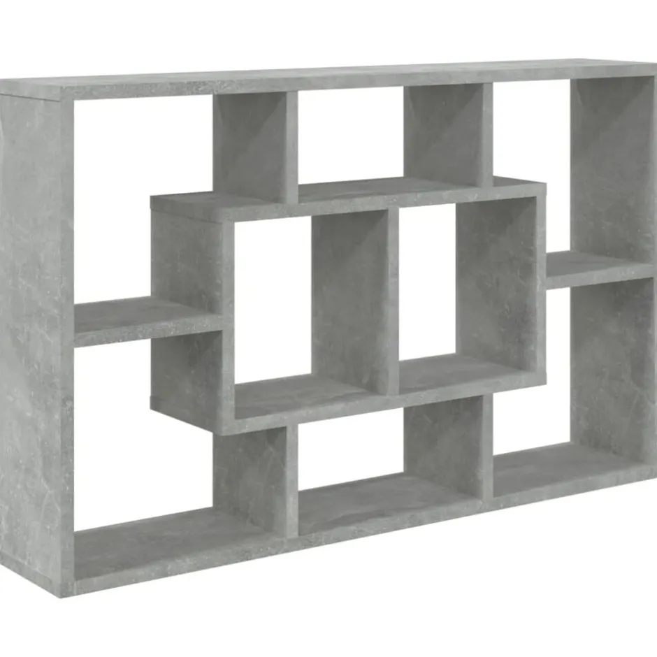 Hot vidaXL Vägghylla 85x16x52,5 cm konstruerat trä Betonggrå
