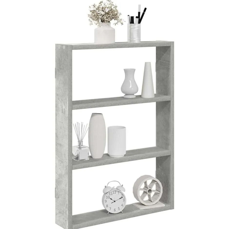 Best vidaXL Vägghylla 43x9x60 cm konstruerat trä Betonggrå
