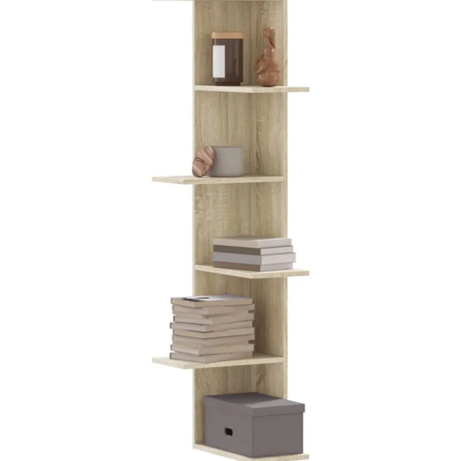 Outlet vidaXL Vägghylla hörn sonoma-ek 36,5x36,5x140 cm konstruerat trä Sonoma ek