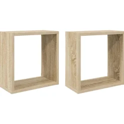 Sale vidaXL Vägghylla kubformad 2 st sonoma-ek 30x15x30 cm Sonoma ek