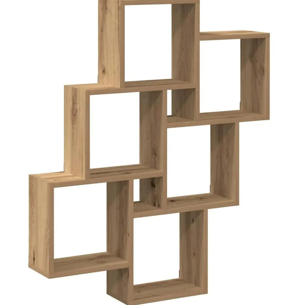 vidaXL Vägghylla kubformad artisan ek 78x15x93 cm konstruerat trä