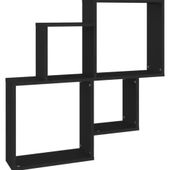 vidaXL Vägghylla kubformad svart 80x15x78,5 cm konstruerat trä