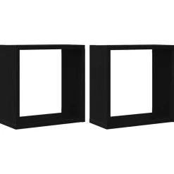 vidaXL Vägghylla kubformad 2 st 30x15x30 cm konstruerat trä Svart ek