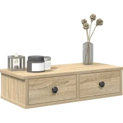 vidaXL Vägghylla med lådor sonoma-ek 60x28x15 cm konstruerat trä