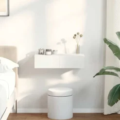 vidaXL Vägghylla med lådor vit 60x26,5x15 cm konstruerat trä