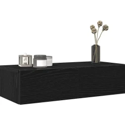 Discount vidaXL Vägghylla med lådor 60x26,5x15 cm konstruerat trä Svart