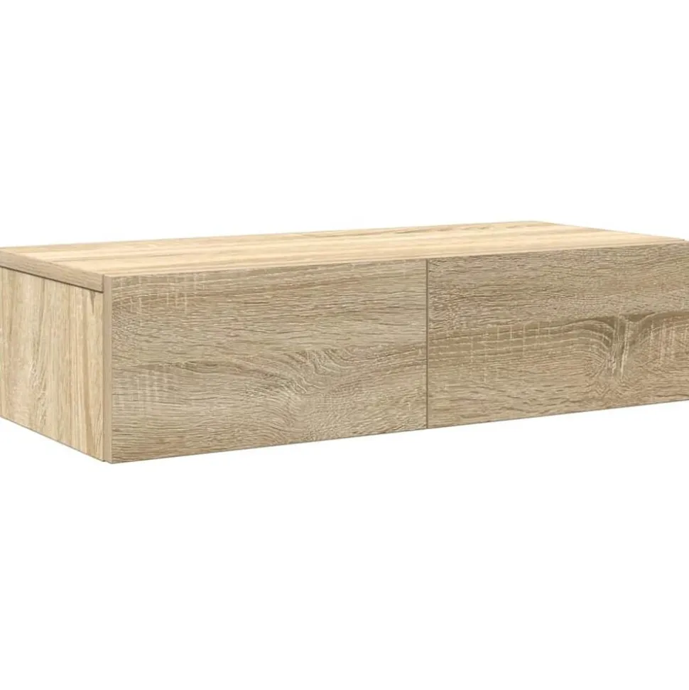 vidaXL Vägghylla med lådor sonoma-ek 60x26,5x15 cm konstruerat trä