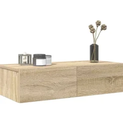 vidaXL Vägghylla med lådor sonoma-ek 60x26,5x15 cm konstruerat trä