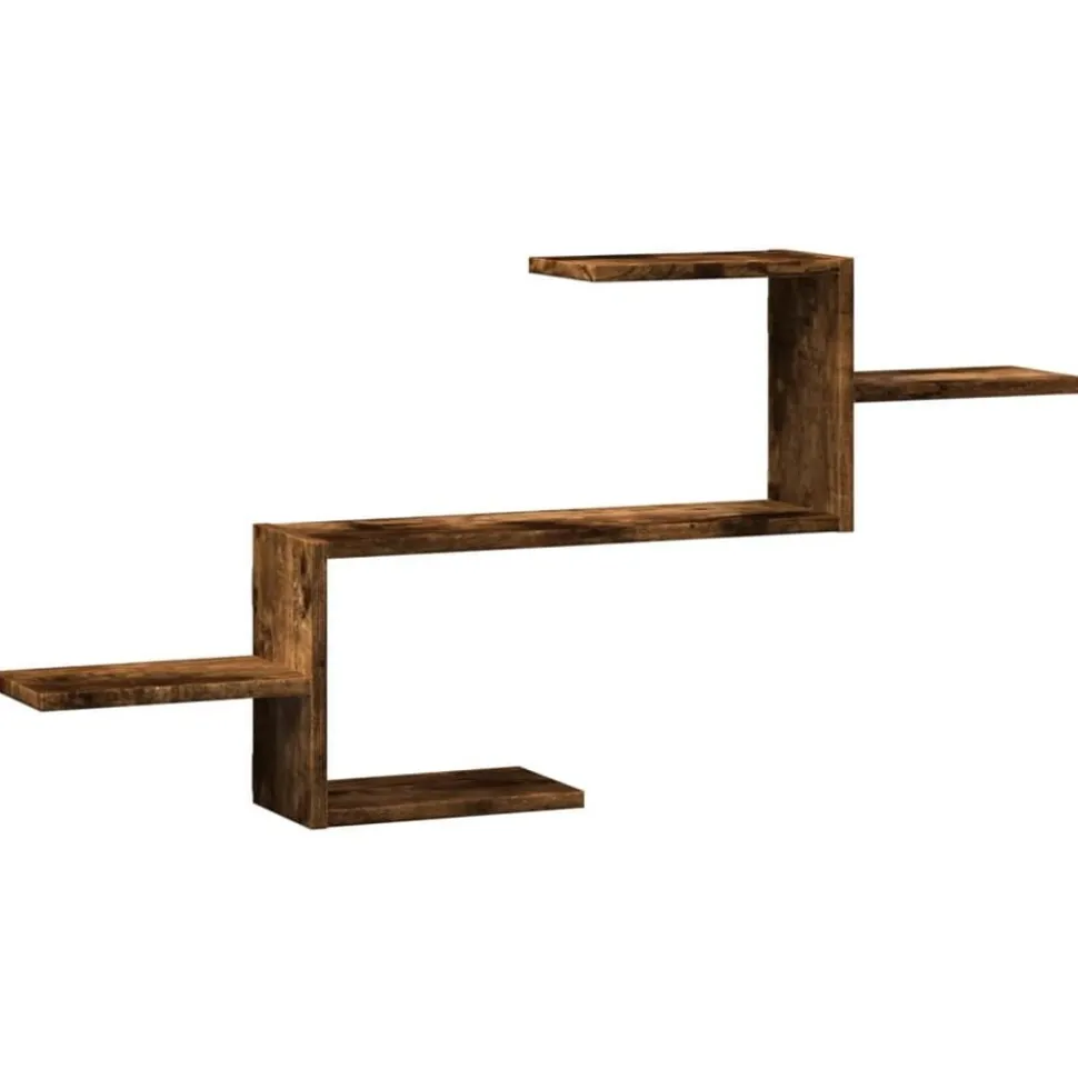 vidaXL Vägghylla rökfärgad ek 104x15x49 cm konstruerat trä