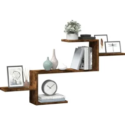 vidaXL Vägghylla rökfärgad ek 104x15x49 cm konstruerat trä