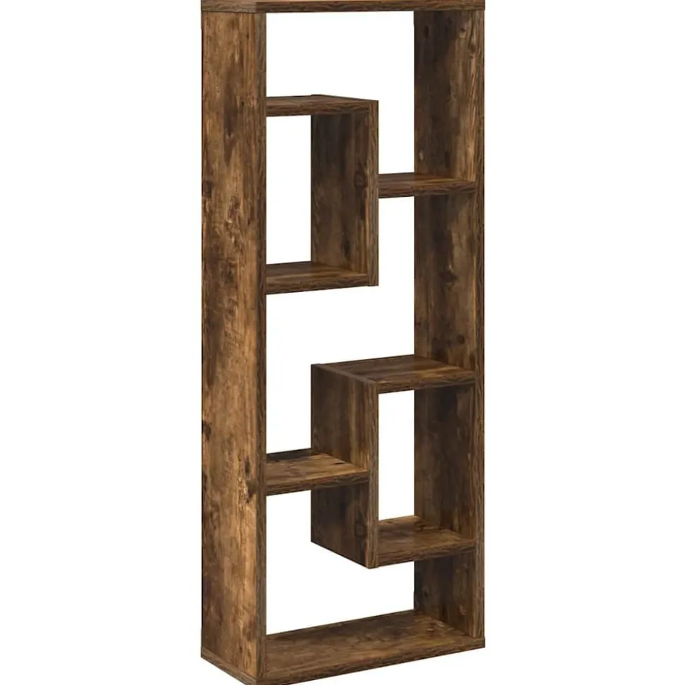 vidaXL Vägghylla rökfärgad ek 36x16x90 cm konstruerat trä