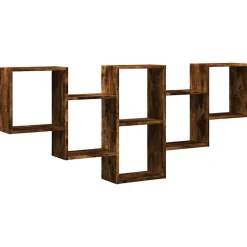 vidaXL Vägghylla rökfärgad ek 159x18x66 cm konstruerat trä