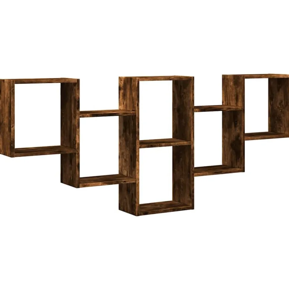 vidaXL Vägghylla rökfärgad ek 159x18x66 cm konstruerat trä