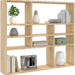 vidaXL Vägghylla sonoma-ek 90x16x78 cm konstruerat trä