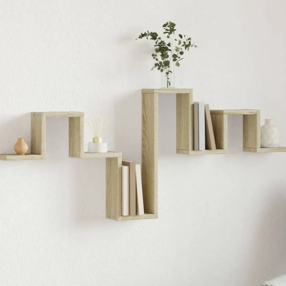 Online vidaXL Vägghylla sonoma-ek 104,5x10x43 cm konstruerat trä Sonoma ek