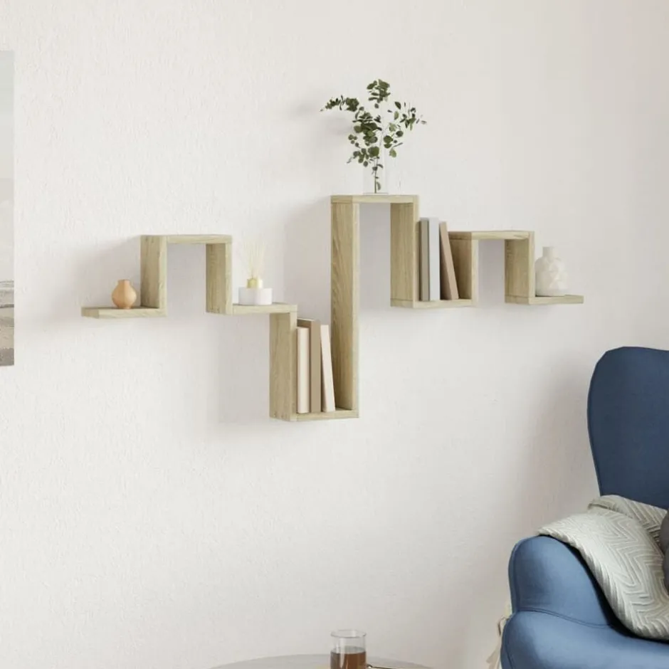 Online vidaXL Vägghylla sonoma-ek 104,5x10x43 cm konstruerat trä Sonoma ek