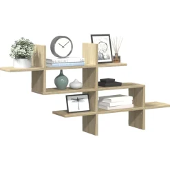vidaXL Vägghylla sonoma-ek 124,5x18x60,5 cm konstruerat trä