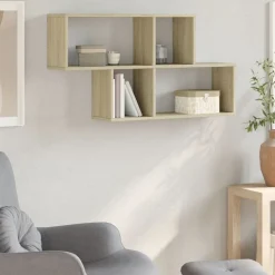 vidaXL Vägghylla sonoma-ek 100x20x53 cm konstruerat trä