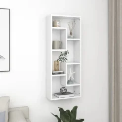 Discount vidaXL Vägghylla 36x16x90 cm konstruerat trä Vit
