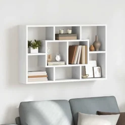 Best vidaXL Vägghylla 85x16x52,5 cm konstruerat trä Vit