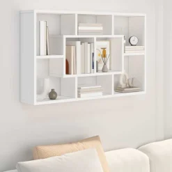 Best vidaXL Vägghylla 85x16x52,5 cm konstruerat trä Vit