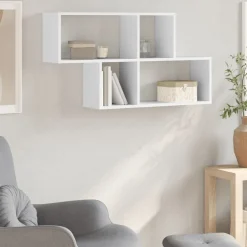 Clearance vidaXL Vägghylla 100x20x53 cm konstruerat trä Vit