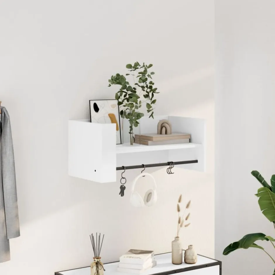 Outlet vidaXL Vägghylla 70,5x35x30,5 cm konstruerat trä Vit